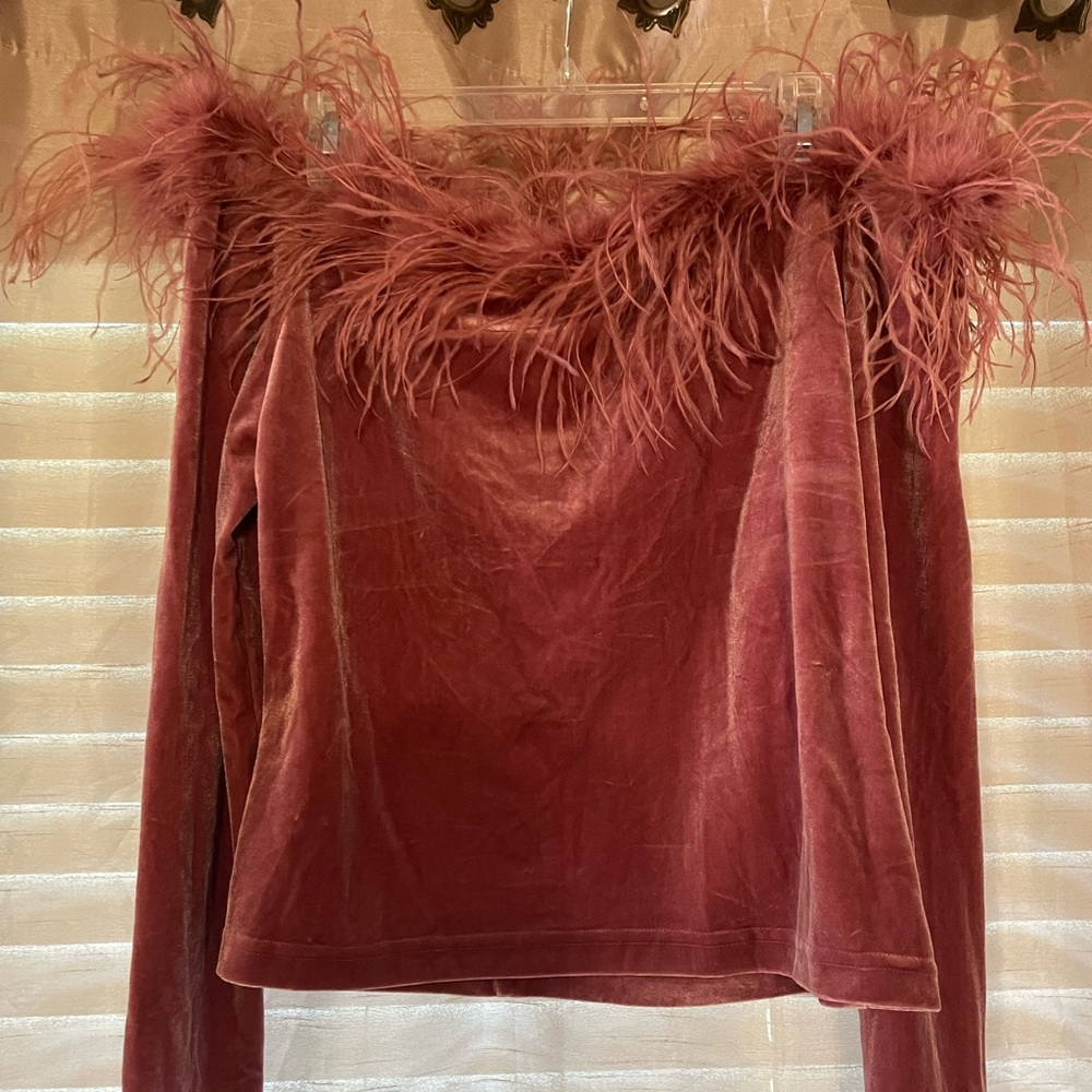 Off-the-Shoulder Velvet Sweater
